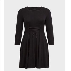 NWT Torrid Black Lace Up Sweater Dress Size 2